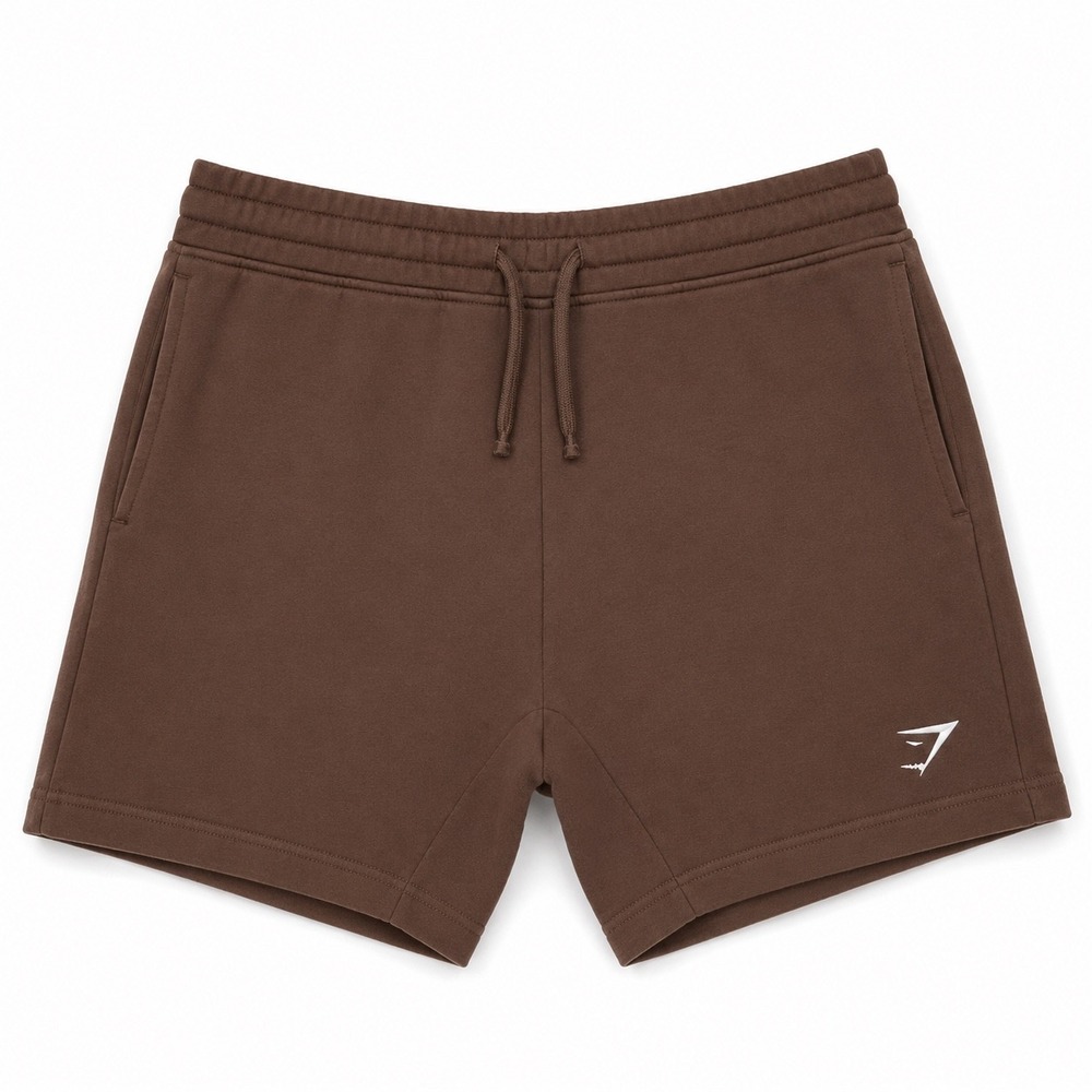 Gymshark Rest Day Sweat Shorts Mens L Chocolate Brown Athleisure Cotton Fleece